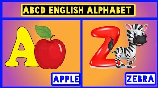 PART621,A for apple, B for ball, ABCD English alphabet, nursery rhymes with pictures, Z for zebra 🦓