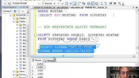 SQL Server - Subquery / Alt Sorgular
