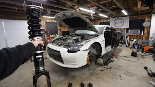 The Salvage GTR gets New Coilovers, Axels, Suspension and Brakes Installed