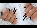 Black and white nails with marble. Watch me doing marble nails. Gel rebalance step by step