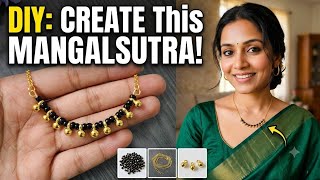 DIY Minimalist Mangalsutra Design | How to Make Black Bead Gold Chain at Home
