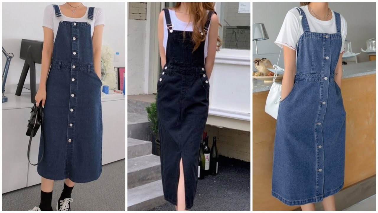 Split Hem Denim Dress Dangri for Girls 2023  Summer New Split Hem Denim  Dungarees 2023 Girls 