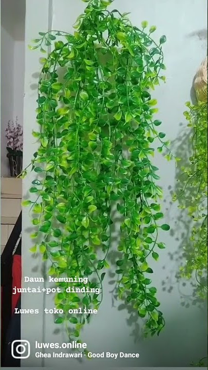 daun juntai artificial plastik palsu dekorasi rumah pot dinding #dekorasirumah