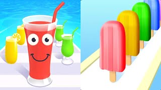 Juice Run VS popsicle stack Gameplay IOS Android