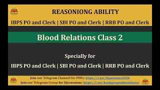 Blood Relations | Class 2 | Complete Reasoning Course for SBI, IBPS &amp; RRB PO/Clerk 2026