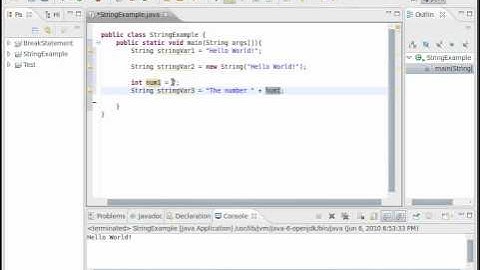 Java Video Tutorial 21: Basic Strings (Pt 1 of 2)