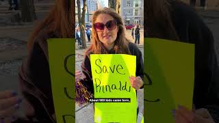 Students and parents from Stamford's Westhill High rally in support of principal