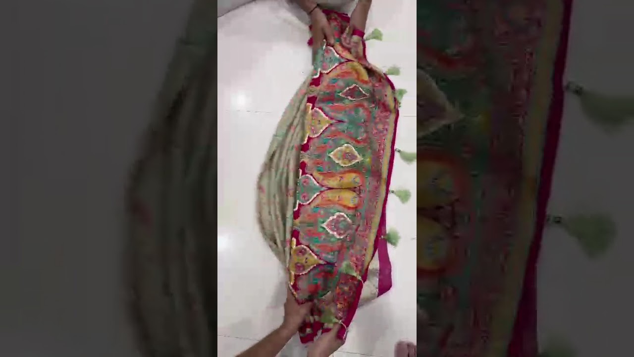 Soft Gaji Silk Kashmiri Kalamkari Pashmina Saree