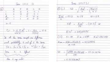 LJB S1 June 2017 OCR A level Mathematics Statistics 1