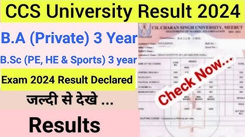BA Private 3 year Result 2024 | B.A ka result kaise dekhe 2024 | CCSU Private result 2024