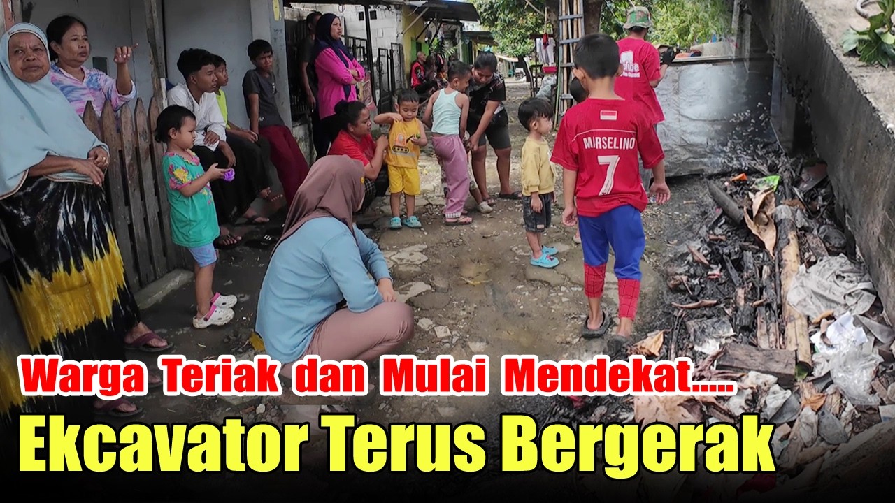 WARGA TERIAK DAN MULAI MENDEKAT - EKCAVATOR TETAP BERGERAK | NORMALISASI KALI RAWABARU BEKASI HEBOH