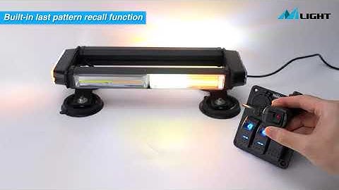 Nilight 14.5" Amber White COB LED Strobe Rooftop Flashing Light Bar High Visibility Emergency