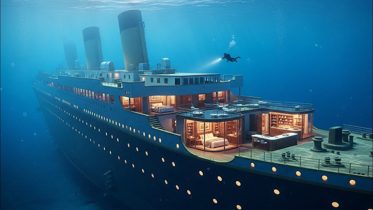 Building a Home Inside an Abandoned TITANIC (ASMR) – One Man Builds in the Deep Sea