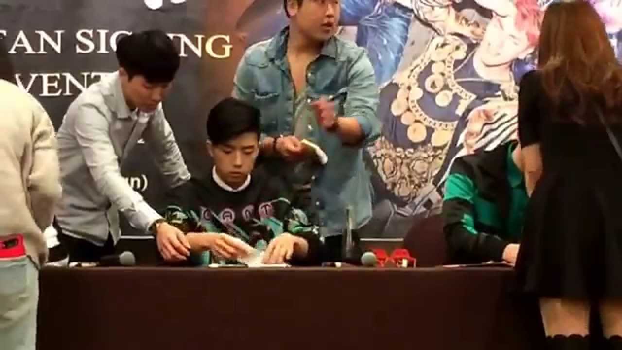 141005 Wooyoung spilling a drink