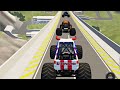 Epic High Speed Jumps & Crashes 1 - BeamNG Drive Grave Digger, Bigfoot, Toro Loco Monster Jam Trucks