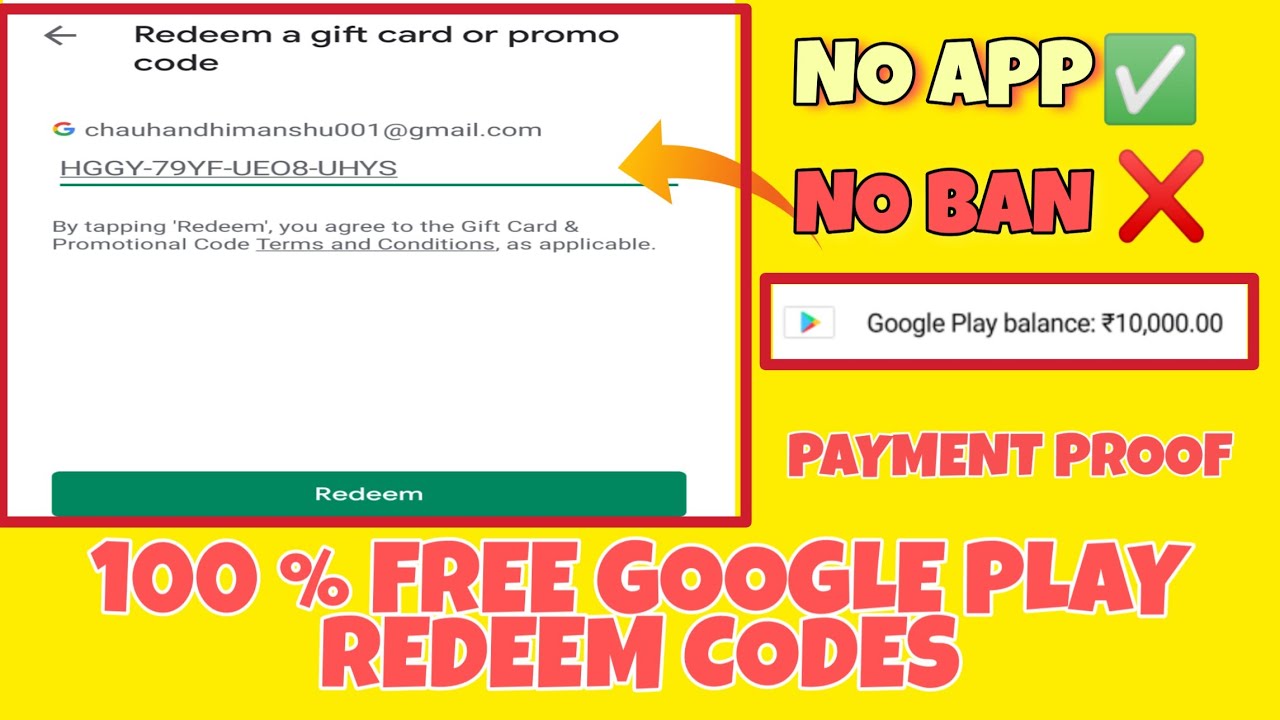 1. Free Google Play Codes - Get Instant Redeem Codes - wide 6