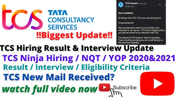 TCS Hiring Result Update / TCS Ninja Hiring 2022 / TCS Interview / TCS NQT / TCS YOP 2020&2021 #Job