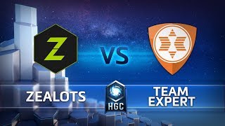 HGC EU - Phase 2 Part 2 - Game 1 – Zealots v Team expert