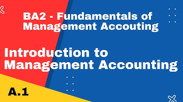 BA2 | Introduction to Management Accounting | CIMA | cimaselfstudy.com | Free CIMA Study Materials
