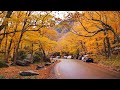 Scenic Autumn Drive through Vermont Smugglers Notch - American Fall Colors 4K