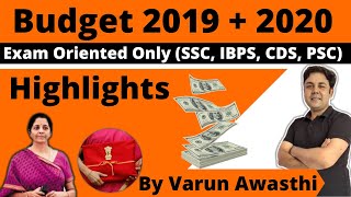 BUDGET Highlights 2019 + 2020 | SSC, CDS, RRB, BANK, PSC | Budget 2020 Important Questions screenshot 5