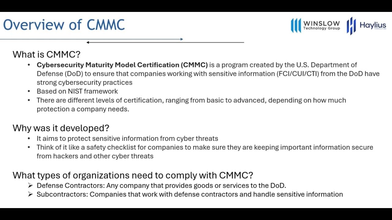 Navigating the Cybersecurity Maturity Model Certification 2.0 - YouTube