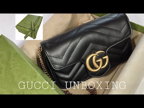 Unboxing Gucci GG Marmont Mini Bag  Vertical GG Marmont Mini Bag 