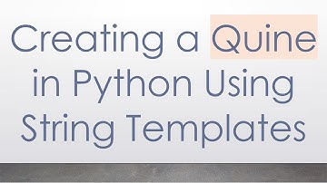 Creating a Quine in Python Using String Templates