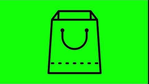 Animated Shopping Bag Icon on Green Screen With Pop-up Sound