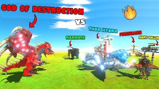 BIGGEST BATTLE 🔥 GOD OF DESTRUCTION vs THOR HYDRA, ARMY KILLER, MECHA MAMMOTH, FIRE SHARK in Arbs