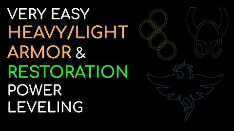 Skyrim - VERY EASY HEAVY/LIGHT Armor and RESTORATION Power Leveling Guide 2020