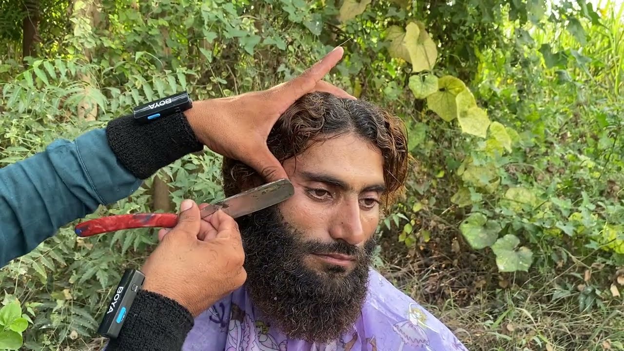 ASMR Village Beard Letter Shaving!By Barber Zee