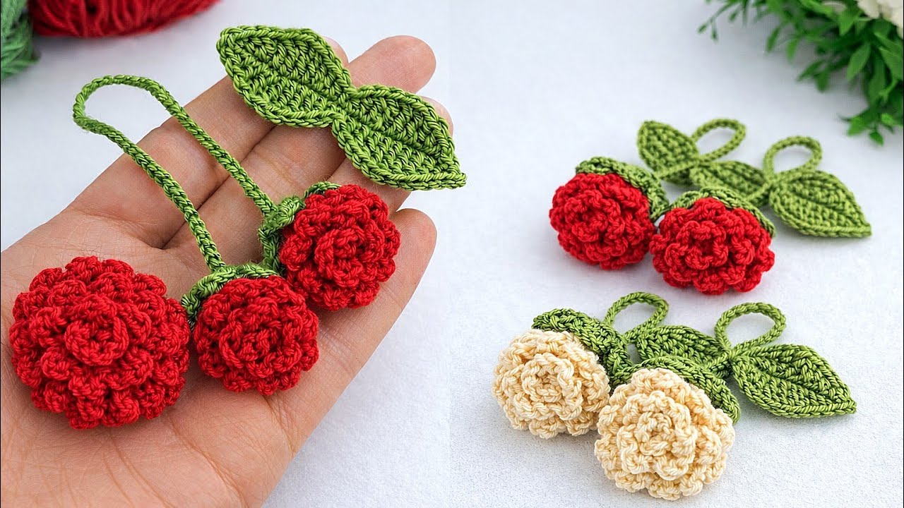 WOW! 😍 Easy Crochet Rose Keychain Tutorial 🌹 Perfect Gift & Sell Idea 💰