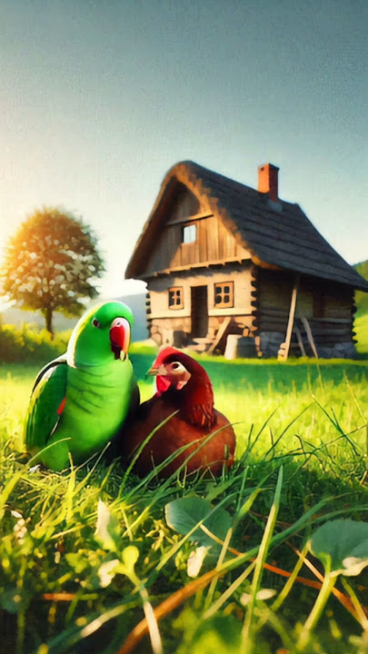 The parrot and the Hen #ytshorts #ai #facts #animals #cartoon #shorts