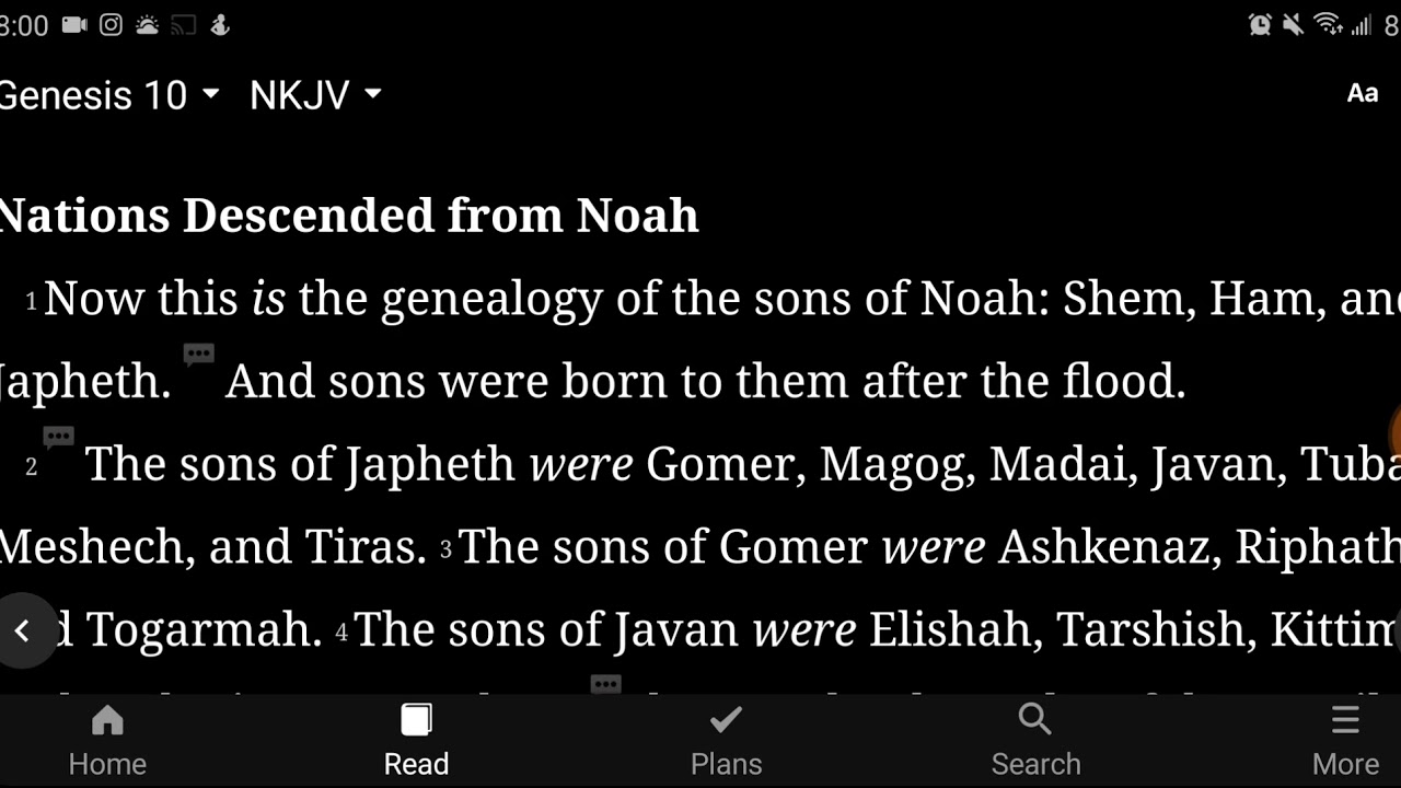 Genesis Chapter 10 Nkjv Youtube
