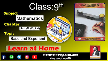 Grade 9 | Math (Science Group) | Unit No 2 {Real And Complex Numbers} Ex 2.4 #hafizzulfiqarshahid