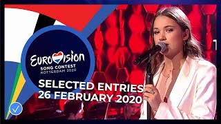 Selected Entries - 26 February 2020 - Eurovision Song Contest