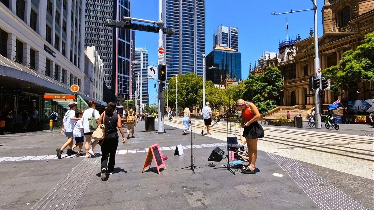 Sydney City Walk - Walking From Martin Place to Town Hall via Pitt St Mall and Strand Arcade
