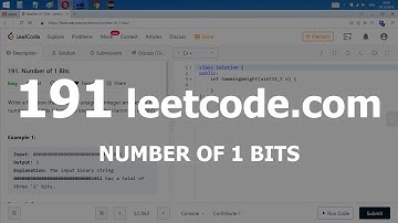 Разбор задачи 191 leetcode.com Number of 1 Bits. Решение на C++