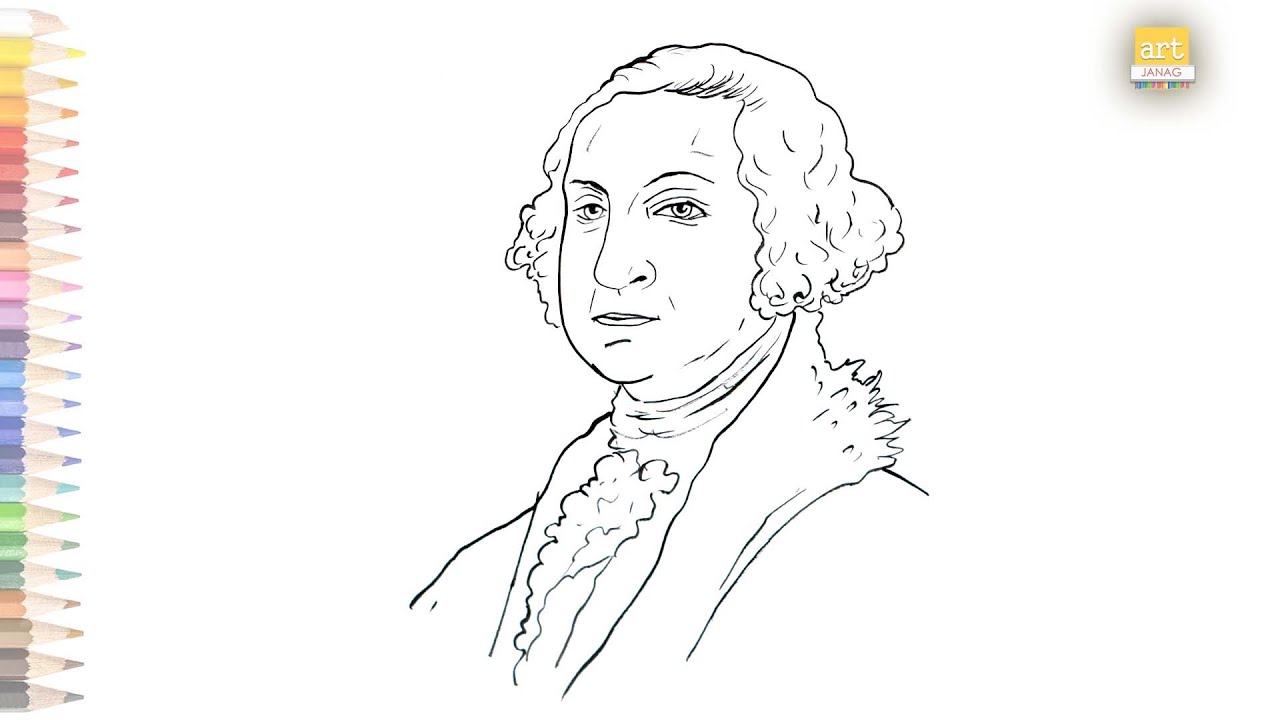 George Washington Drawing  How To Draw George Washington Step By Step