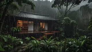 The sound of rain in a deserted forest  #cozy #rain