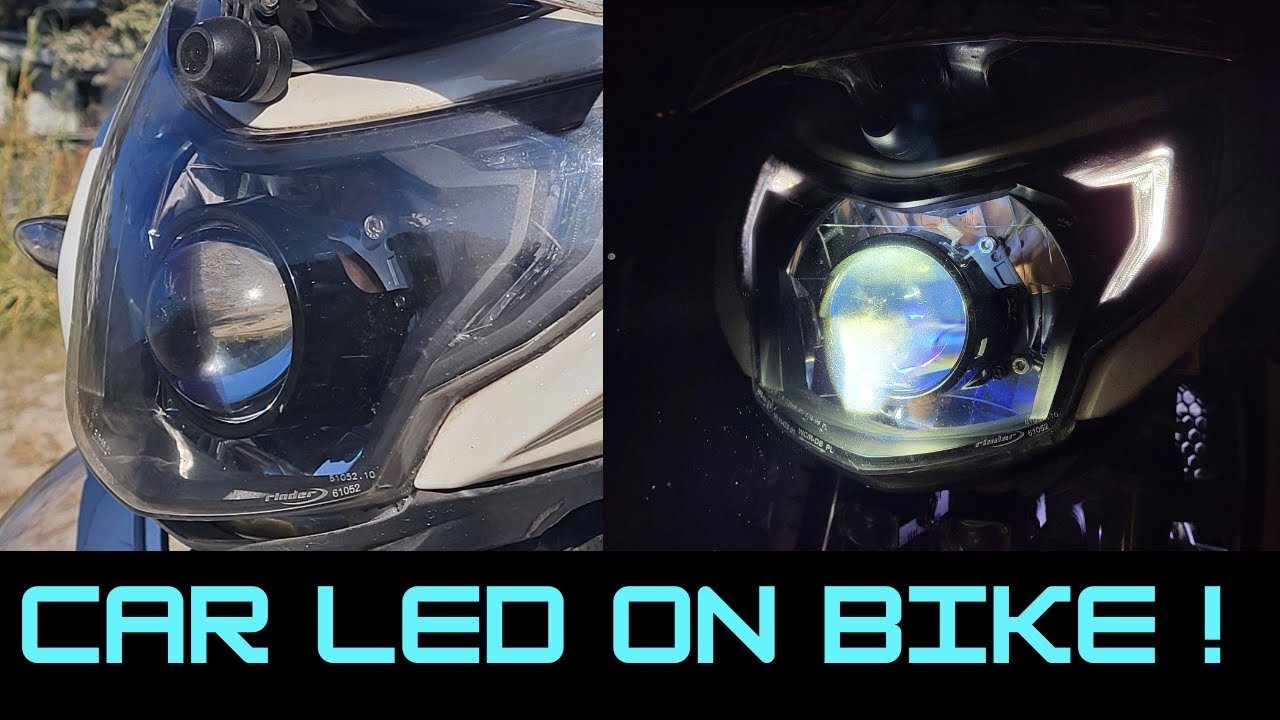 Best LED Head Light Modification for Motorcycle Using Car Projector LED for H4 socket || MEGA PISTON