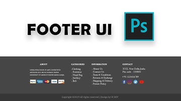 Design Footer for eCommerce website in photoshop || UI Dev