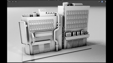 Industrial Street Scene - Slow Demo - Grid Modeler (blender addon)
