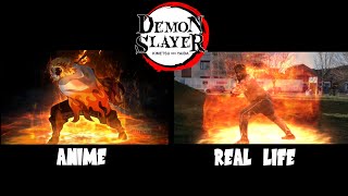 Demon Slayer REAL LIFE!! Rengoku VS Akaza