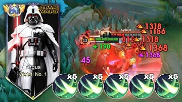 ARGUS NEW UNLIMITED PASSIVE BUILD AND EMBLEM!! (unli hit) BEST FOR TEAMFIGHTS 🔥