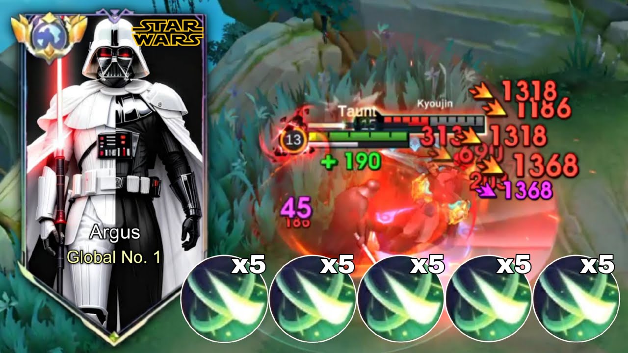 ARGUS NEW UNLIMITED PASSIVE BUILD AND EMBLEM!! (unli hit) BEST FOR TEAMFIGHTS 🔥