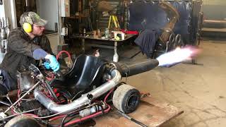 Homemade Jet Engine Go Kart Afterburner Testing