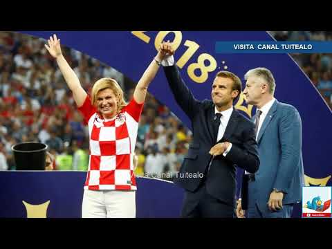 Ejemplo de deportividad de la presidenta de Croacia Kolinda Grabar Kitarovic con Macron en Rusia 201