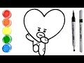 menggambar dan mewarnai TATA BT21 untuk anak anak dan balita ✨how to draw for kids and Tooddlers